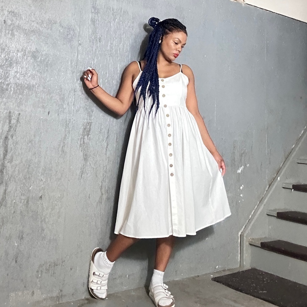 Summer Cotton Midi Dress, Fits S/M